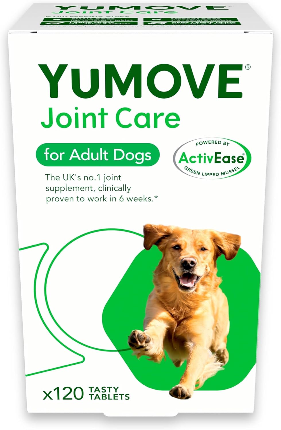 YuMOVE Adult Dog | Joint Supplement for Adult Dogs, with Glucosamine, Chondroitin, Green Lipped Mussel | Aged 6 to 8 | 6x20(120) Tablets