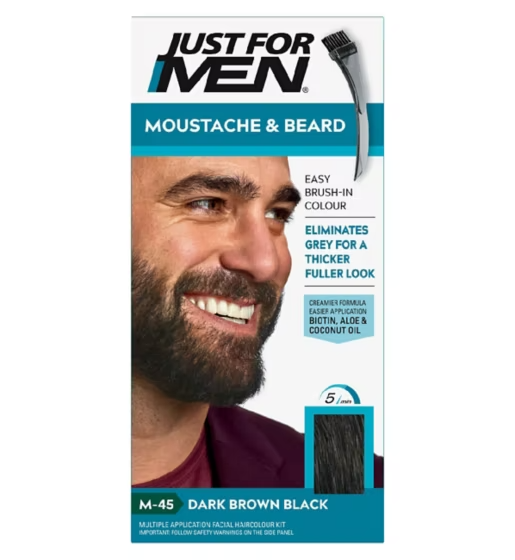 Just For Men Moustache & Beard Brush-In Colour Gel - Dark Brown/Black